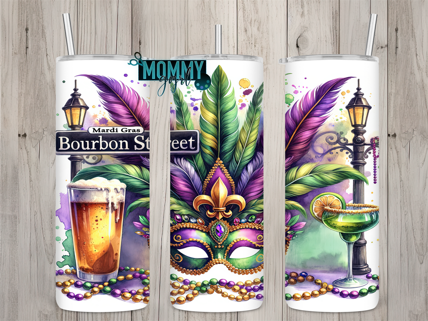 Bourbon Street Mardi Gras Tumbler