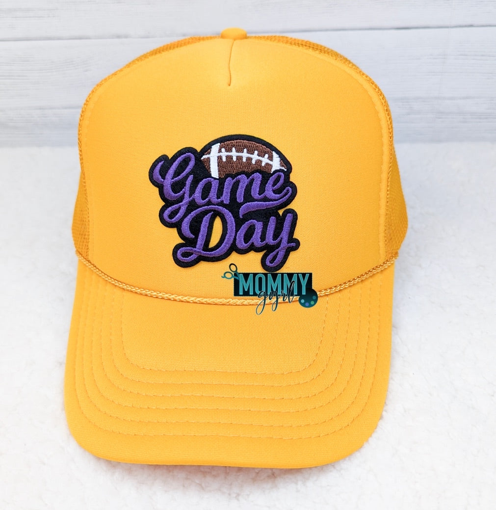 Gold Football Game Day Hat