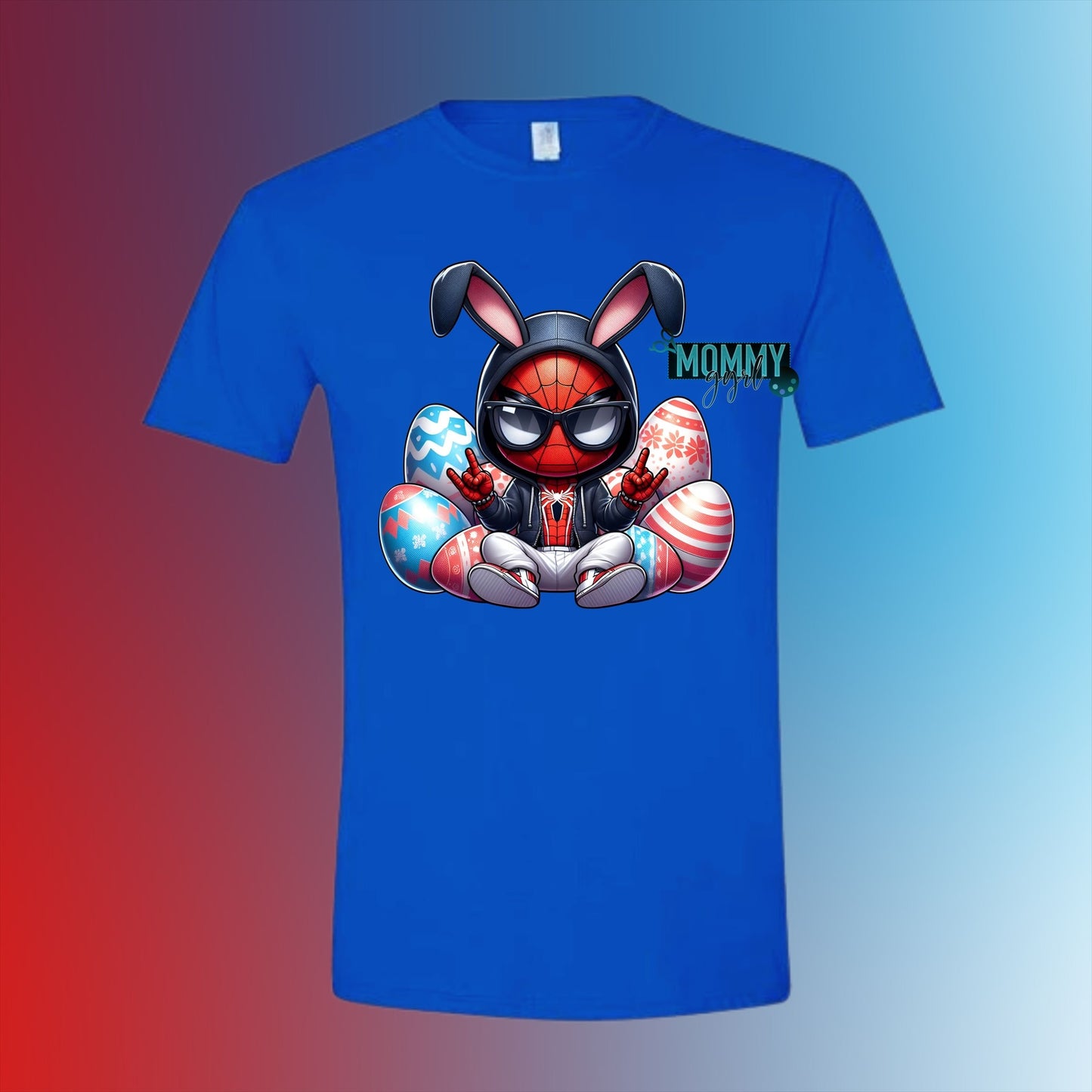 Red and Blue Superhero Easter Youth Shirt