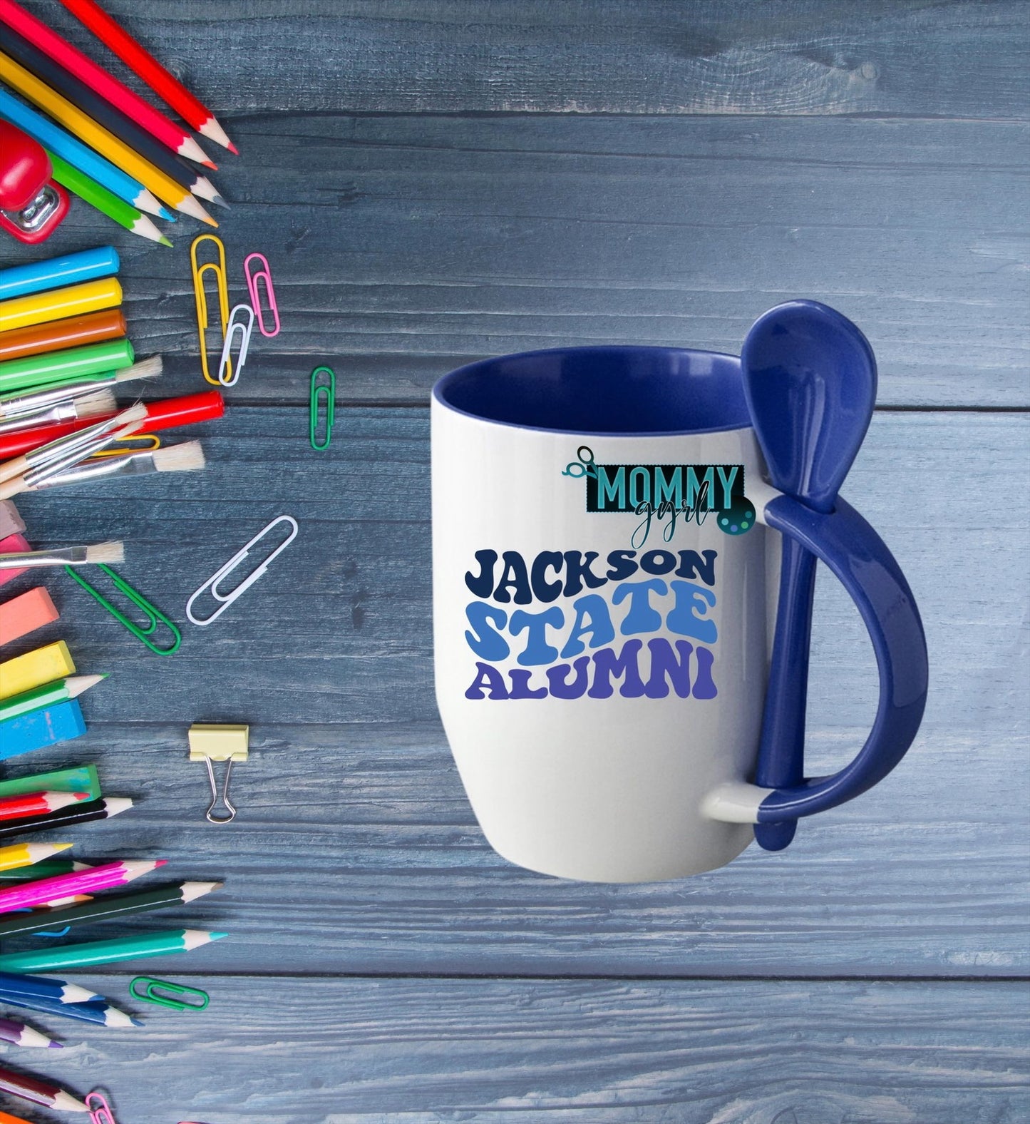 Jackson State JSU Alumni Wavy Mug and Spoon Set