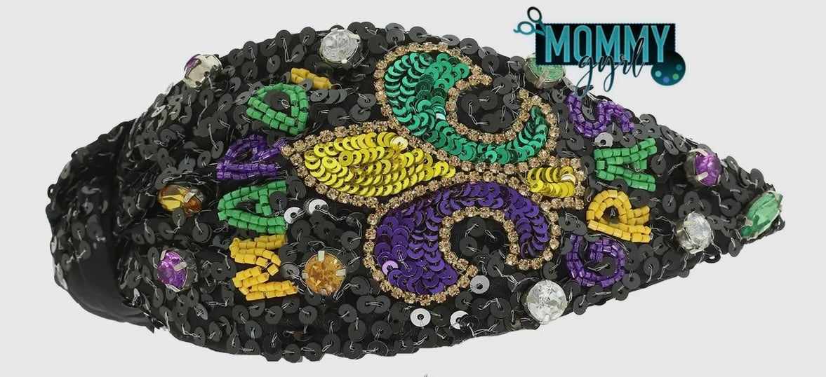 Embellished Mardi Gras Headband