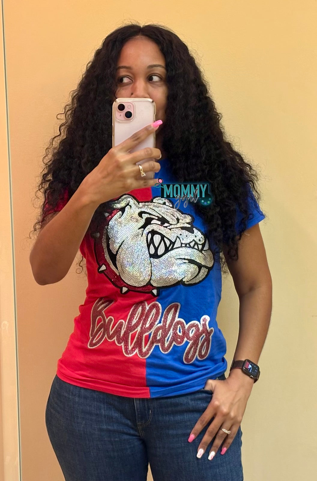Bulldogs Sequined Split Shirt