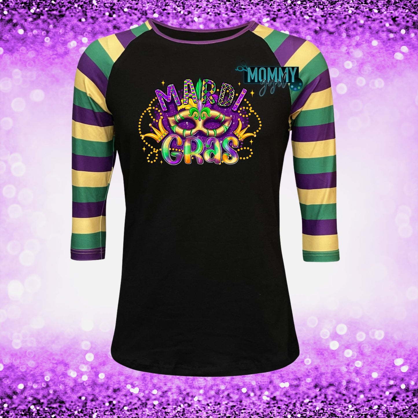 Mardi Gras Striped Raglan Shirt