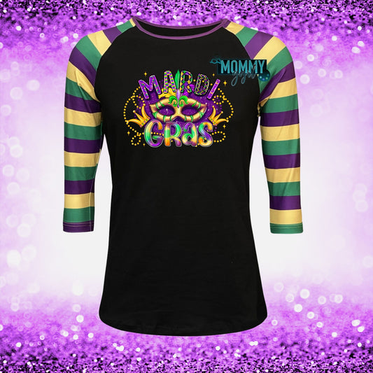 Mardi Gras Striped Raglan Shirt