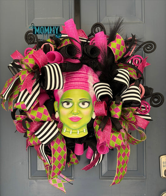 Mrs. Monster Halloween Mesh Wreath