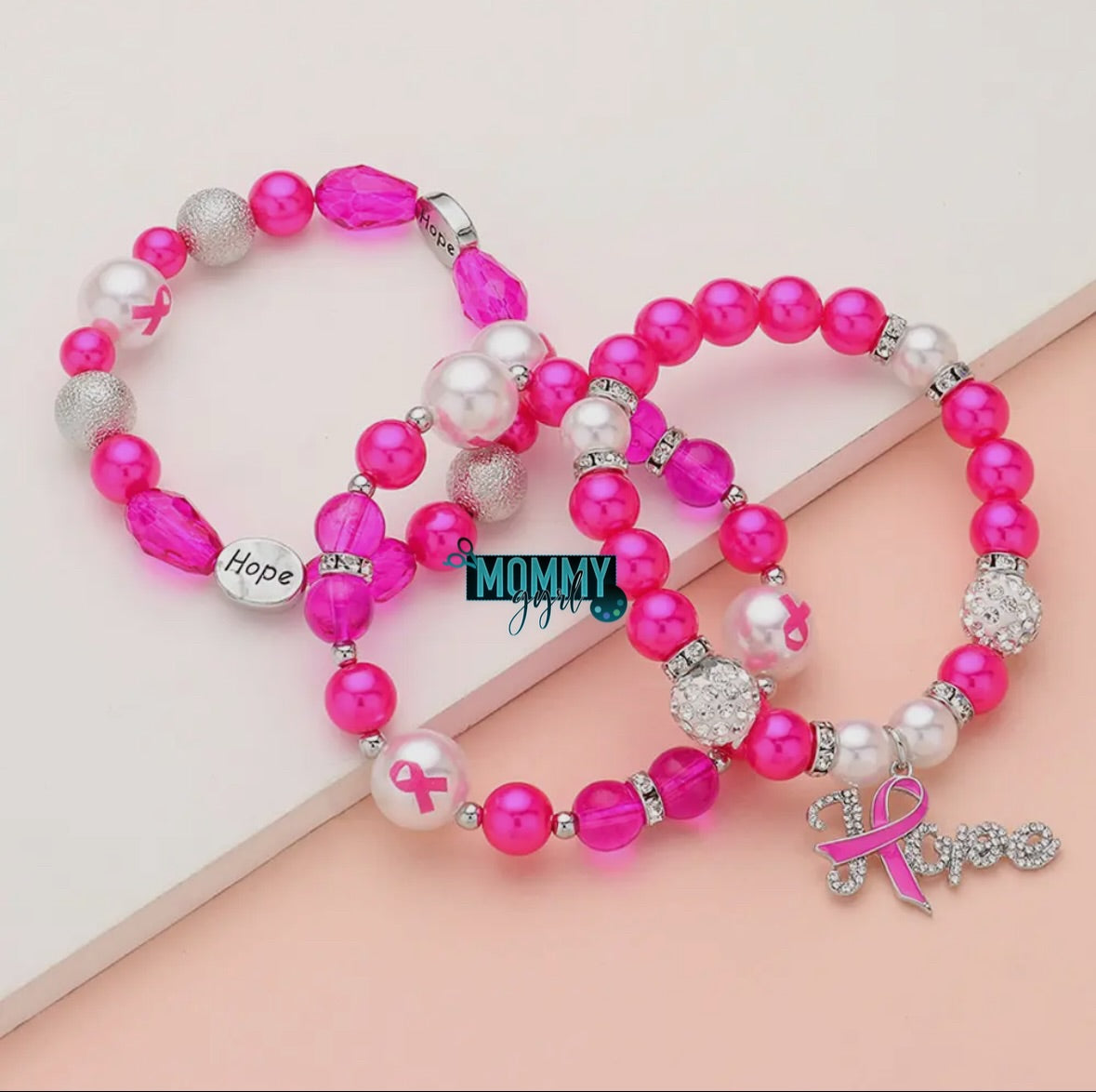 Breast Cancer Awareness Bracelet Set