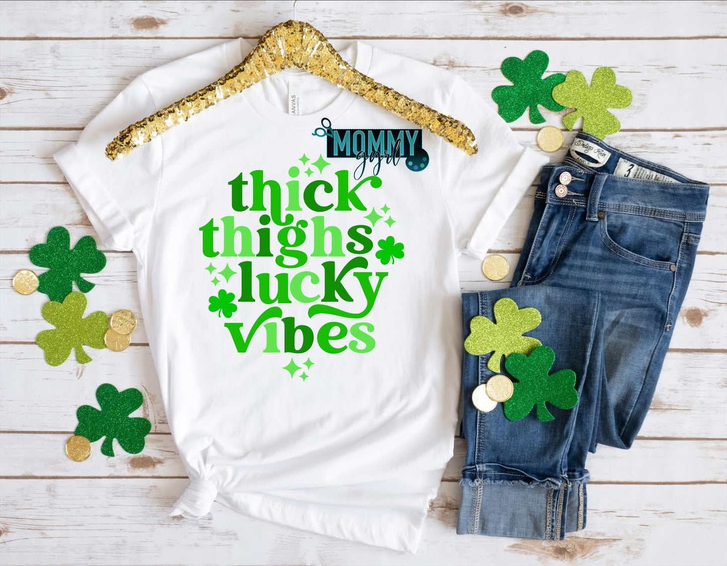 Thick Thighs Lucky Vibes Shirt