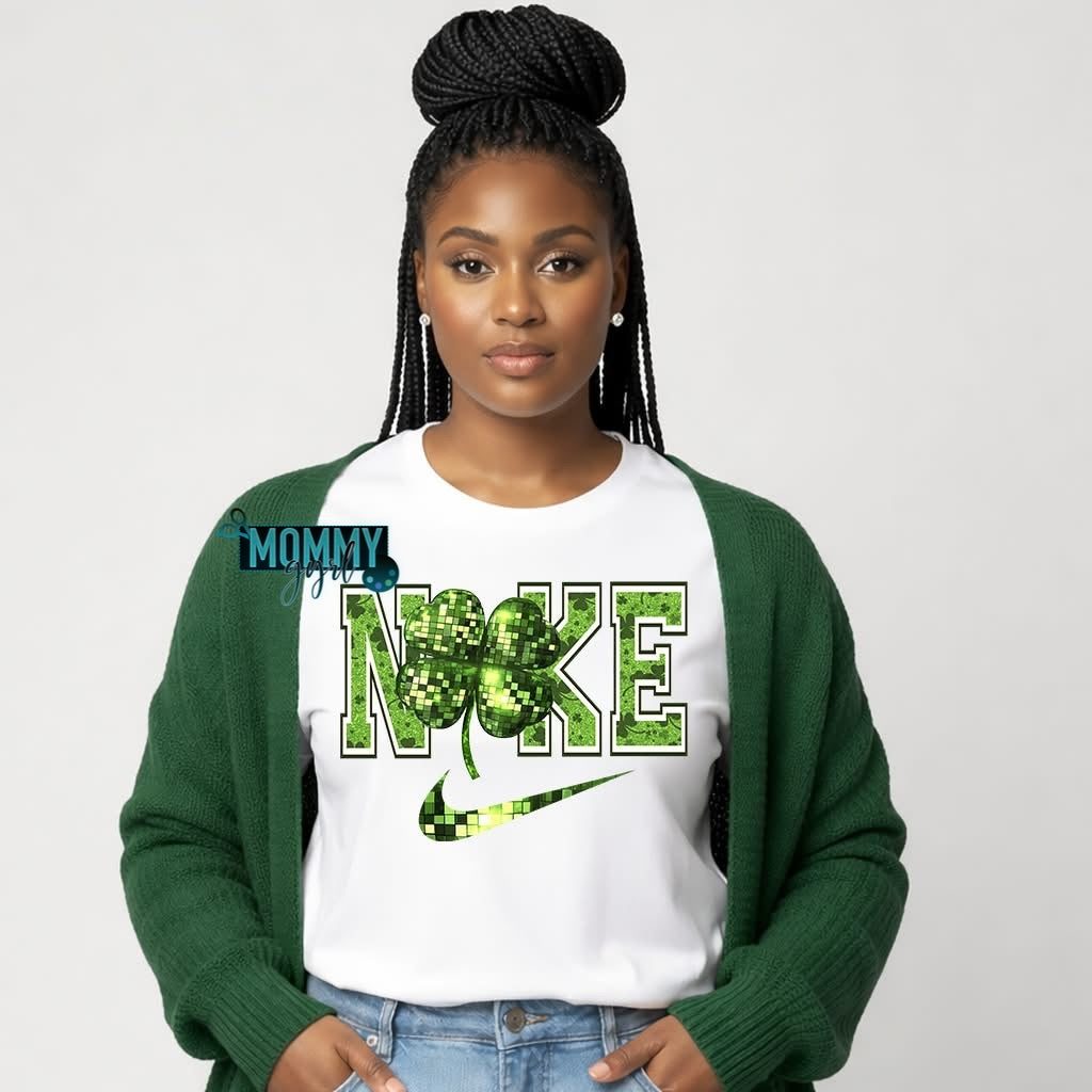 Faux Shimmer Four Leaf Clover Shirt