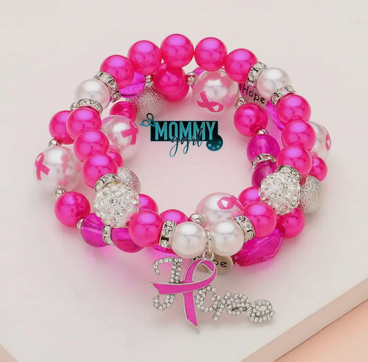 Breast Cancer Awareness Bracelet Set